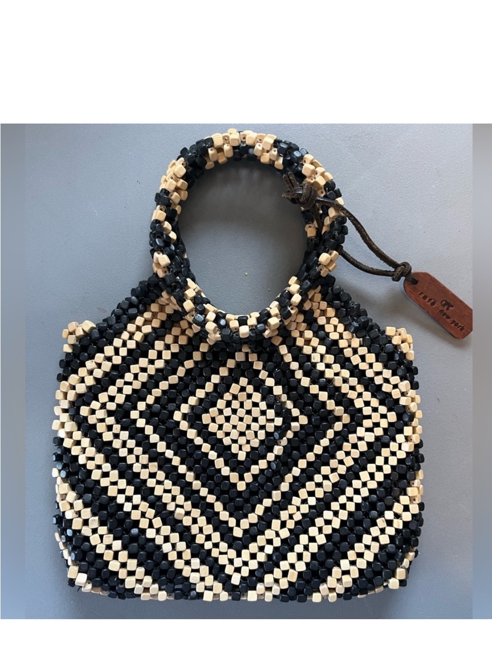 Rafe New York Small Wooden Beaded Handbag Purse